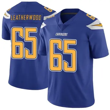 Men's Alex Leatherwood Los Angeles Chargers Limited Royal Color Rush Vapor Untouchable Jersey