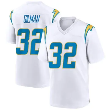 Men's Alohi Gilman Los Angeles Chargers Game White Jersey