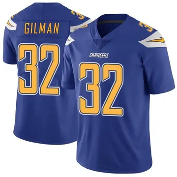 Men's Alohi Gilman Los Angeles Chargers Limited Royal Color Rush Vapor Untouchable Jersey