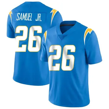 Asante Samuel Jr. Los Angeles Chargers Fanatics Authentic Game-Used #26  Navy Jersey vs. Seattle Seahawks on October 23, 2022