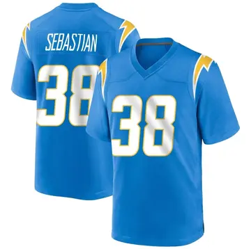 Men's Brandon Sebastian Los Angeles Chargers Game Blue Powder Alternate Jersey