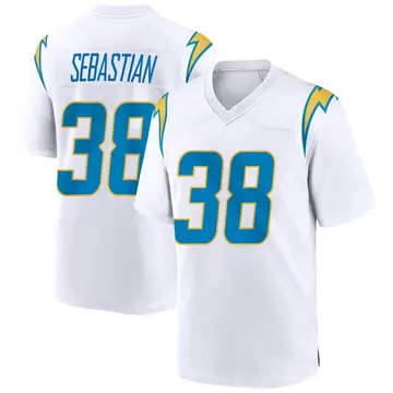 Men's Brandon Sebastian Los Angeles Chargers Game White Jersey