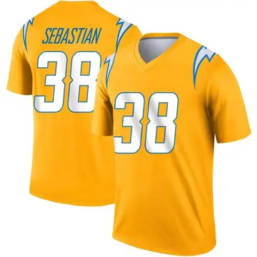 Men's Brandon Sebastian Los Angeles Chargers Legend Gold Inverted Jersey