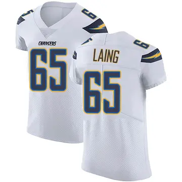 Men's Brent Laing Los Angeles Chargers Elite White Vapor Untouchable Jersey