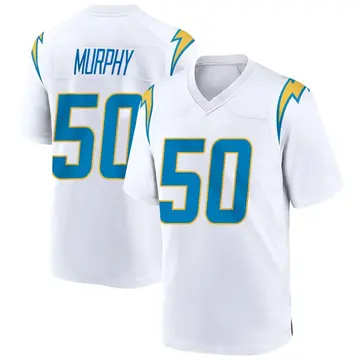 Men's Caleb Murphy Los Angeles Chargers Game White Jersey