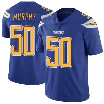 Men's Caleb Murphy Los Angeles Chargers Limited Royal Color Rush Vapor Untouchable Jersey