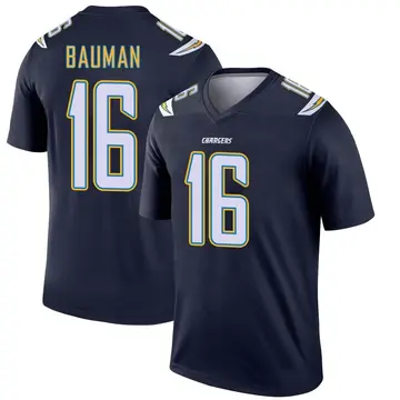 Men's Casey Bauman Los Angeles Chargers Legend Navy Jersey