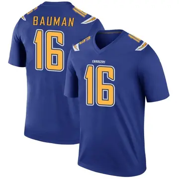 Men's Casey Bauman Los Angeles Chargers Legend Royal Color Rush Jersey