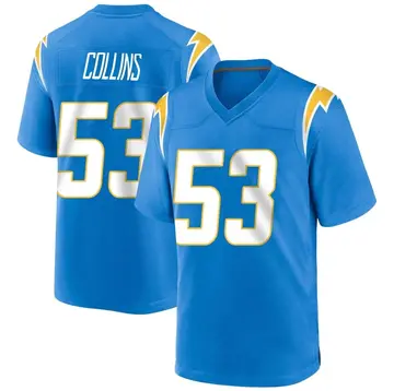 Men's Chris Collins Los Angeles Chargers Game Blue Powder Alternate Jersey