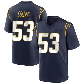 Men's Chris Collins Los Angeles Chargers Game Navy Team Color Jersey