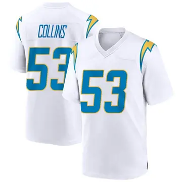 Men's Chris Collins Los Angeles Chargers Game White Jersey