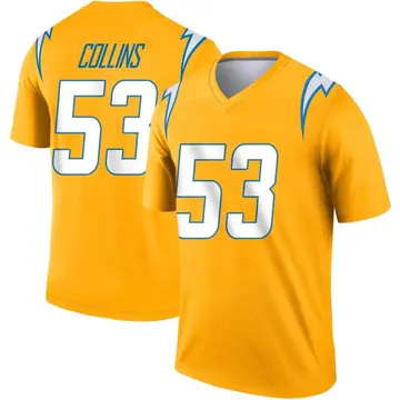 Men's Chris Collins Los Angeles Chargers Legend Gold Inverted Jersey