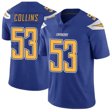 Men's Chris Collins Los Angeles Chargers Limited Royal Color Rush Vapor Untouchable Jersey