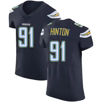 Men's Christopher Hinton Los Angeles Chargers Elite Navy Blue Team Color Vapor Untouchable Jersey