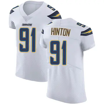 Men's Christopher Hinton Los Angeles Chargers Elite White Vapor Untouchable Jersey