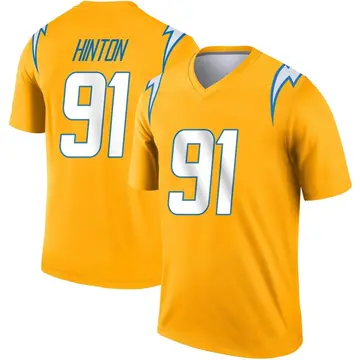 Men's Christopher Hinton Los Angeles Chargers Legend Gold Inverted Jersey