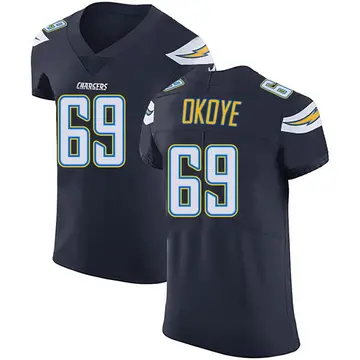 Men's CJ Okoye Los Angeles Chargers Elite Navy Blue Team Color Vapor Untouchable Jersey