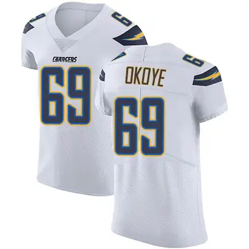 Men's CJ Okoye Los Angeles Chargers Elite White Vapor Untouchable Jersey