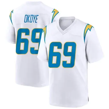 Men's CJ Okoye Los Angeles Chargers Game White Jersey