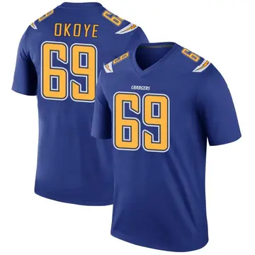 Men's CJ Okoye Los Angeles Chargers Legend Royal Color Rush Jersey