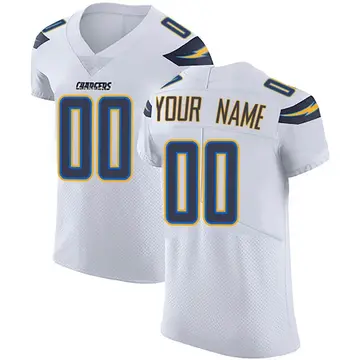 Men's Custom Los Angeles Chargers Elite White Vapor Untouchable Jersey