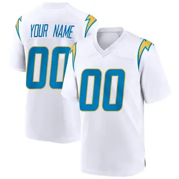 Men's Custom Los Angeles Chargers Game White Jersey