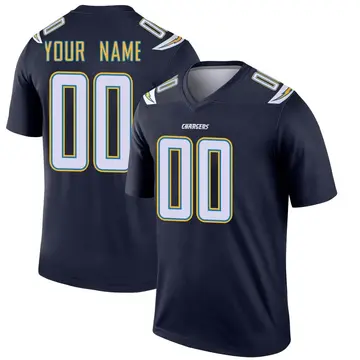 Men's Custom Los Angeles Chargers Legend Navy Jersey