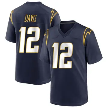 Men's Derius Davis Los Angeles Chargers Game Navy Team Color Jersey