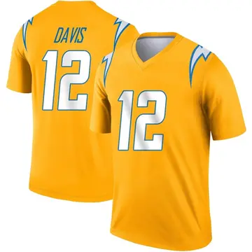 Men's Derius Davis Los Angeles Chargers Legend Gold Inverted Jersey