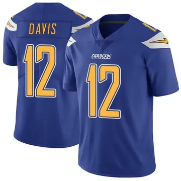 Men's Derius Davis Los Angeles Chargers Limited Royal Color Rush Vapor Untouchable Jersey