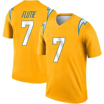 Men's Doug Flutie Los Angeles Chargers Legend Gold Inverted Jersey