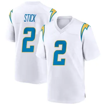 Men's Easton Stick Los Angeles Chargers Game White Jersey