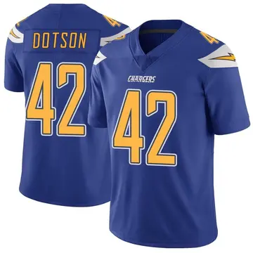 Men's Elijah Dotson Los Angeles Chargers Limited Royal Color Rush Vapor Untouchable Jersey