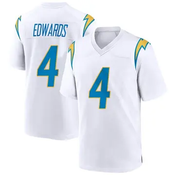 Men's Gus Edwards Los Angeles Chargers Game White Jersey