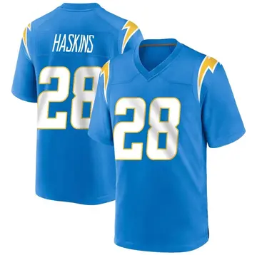 Men's Hassan Haskins Los Angeles Chargers Game Blue Powder Alternate Jersey