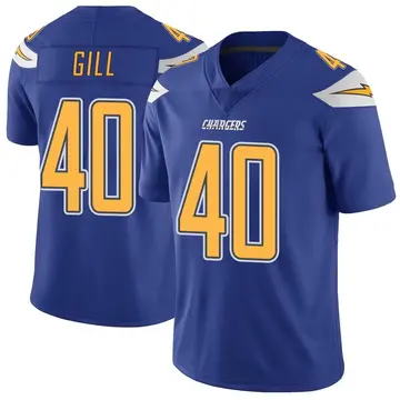 Men's Jaelen Gill Los Angeles Chargers Limited Royal Color Rush Vapor Untouchable Jersey