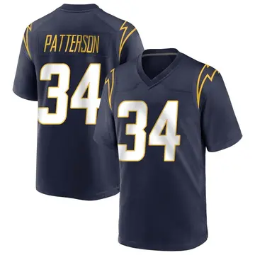 Men's Jaret Patterson Los Angeles Chargers Game Navy Team Color Jersey