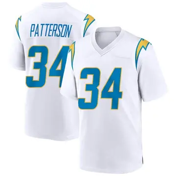 Men's Jaret Patterson Los Angeles Chargers Game White Jersey