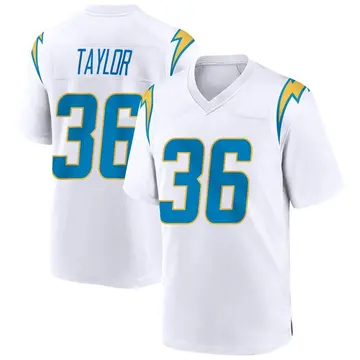 Men's Ja'Sir Taylor Los Angeles Chargers Game White Jersey