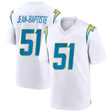 Men's Jeremiah Jean-Baptiste Los Angeles Chargers Game White Jersey