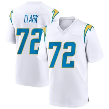 Men's Jerrod Clark Los Angeles Chargers Game White Jersey