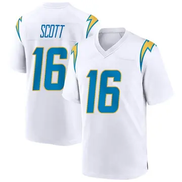 Men's JK Scott Los Angeles Chargers Game White Jersey