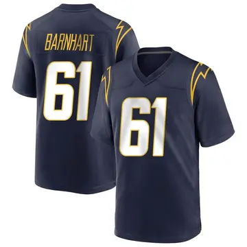 Men's Karsen Barnhart Los Angeles Chargers Game Navy Team Color Jersey