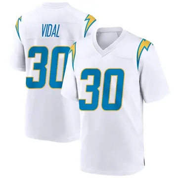 Men's Kimani Vidal Los Angeles Chargers Game White Jersey