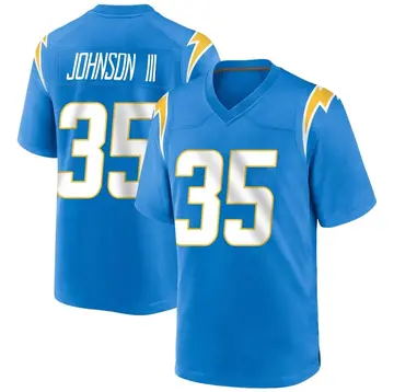 Men's Leon Johnson III Los Angeles Chargers Game Blue Powder Alternate Jersey