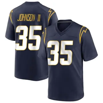 Men's Leon Johnson III Los Angeles Chargers Game Navy Team Color Jersey