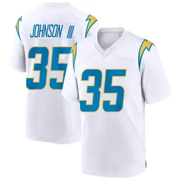 Men's Leon Johnson III Los Angeles Chargers Game White Jersey