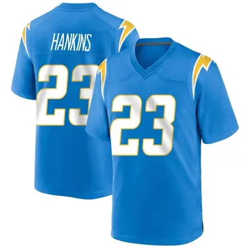 Men's Matt Hankins Los Angeles Chargers Game Blue Powder Alternate Jersey