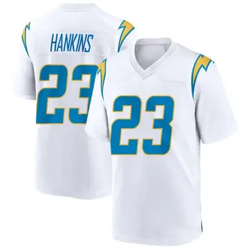 Men's Matt Hankins Los Angeles Chargers Game White Jersey