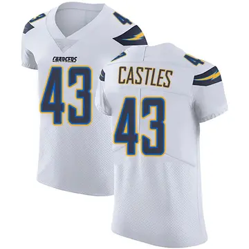 Men's McCallan Castles Los Angeles Chargers Elite White Vapor Untouchable Jersey